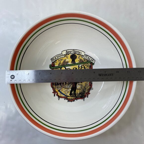 Himark San Remo Buona Italia 12" Ribbed Pasta Serving Bowl Ceramic Italy - Picture 5 of 6